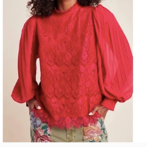 Anthropologie Tops - Anthropologie Eri + Ali Lukjana Balloon Sleeve Lace Blouse